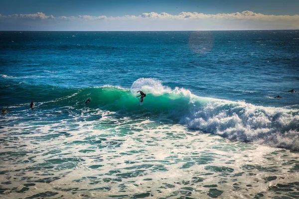 Санта Крус Сша Января 2013 Года Surf Capol Храбрейшие Серфингисты — стоковое фото
