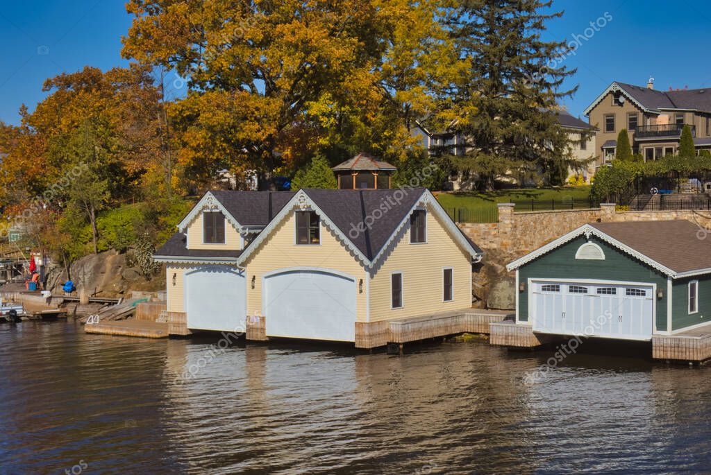 gananoque, canada 22 October 2022 historic wooden painted boat