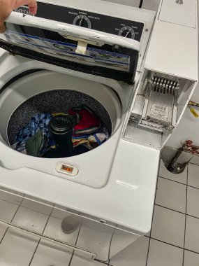 toronto, canada - 25 October 2022: public coin operated laundry or washing machines