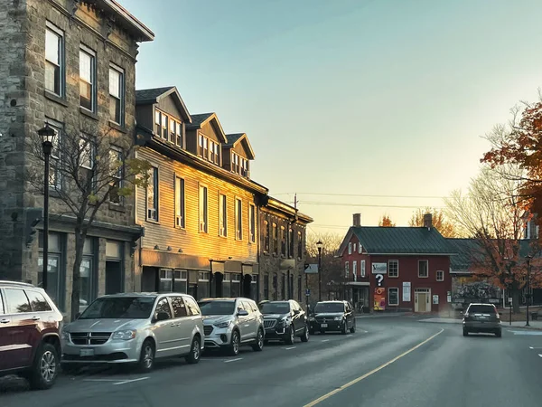 Gananoque Kanada Oktober 2022 Historiska Byggnader Som Inrymmer Restauranger Och — Stockfoto
