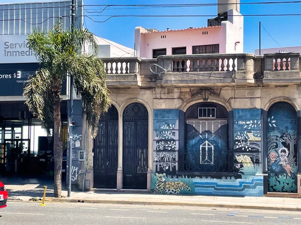 Buenos Aires Argentina Novembre 2022 Murales Colorati Palazzo Storico Una — Foto Stock