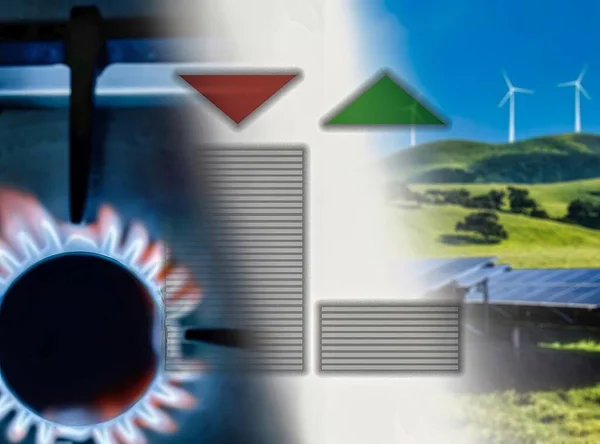 Energiewende Von Fossilen Brennstoffen Grüner Energie — Stockfoto