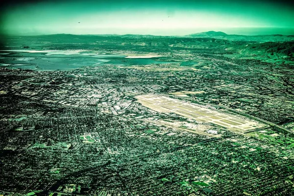 サンノゼ アメリカ合衆国 2013年10月14日 サンノゼ渓谷 小さな飛行機からカリフォルニアの風景を見て — ストック写真