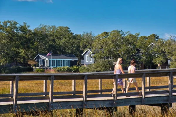Charleston Соединенные Штаты Ноябрь 2022 Река Жилой Дом Собственность Длинный — стоковое фото