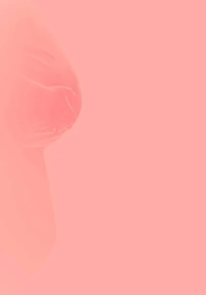 Mujer Embarazada Color Rosa Con Gran Vientre Sobre Fondo Rosa — Foto de Stock