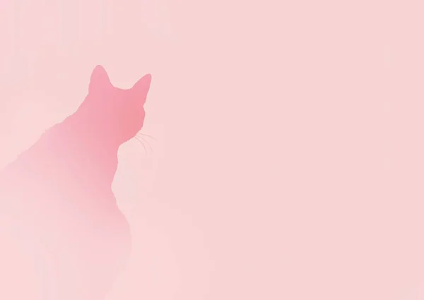 Siluetli Kedi Pembe Arka Planda Bakıyor — Stok fotoğraf