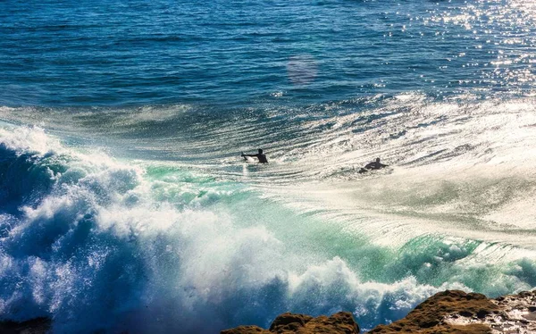 美国圣克鲁斯 2013年1月27日 冲浪资本离开美国 只有最勇敢的人才敢乘风破浪 — 图库照片