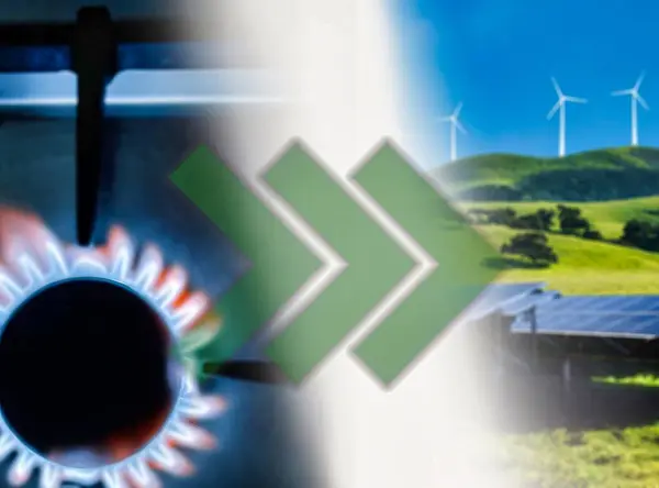 Energietransitie Van Fossiele Naar Groene Energie — Stockfoto
