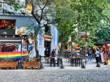 buenos aires, argentina, 03 November 2022: a trendy store or restaurant with people in the popular Soho Palermo neighborhood