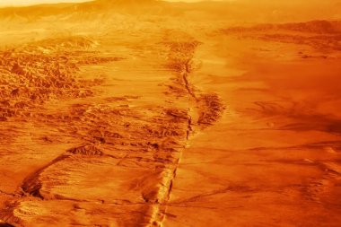 Hanford, ABD - 13 Ekim 2013: Birçok depremin San Andreas fay hattı nedeni kurumuş düzlüklerde gözle görülür şekilde iyi.