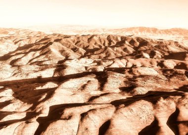 San Francisco, ABD - 04 Aralık 2011: Tepelerin etrafındaki gölgeler. Reno ve San Francisco arasındaki yüksek çöldeki tepeler.