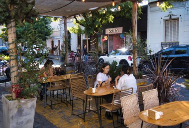 buenos aires, argentina, 03 November 2022: a trendy store or restaurant with people in the popular Soho Palermo neighborhood