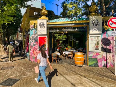 buenos aires, argentina, 03 November 2022: a trendy store or restaurant with people in the popular Soho Palermo neighborhood