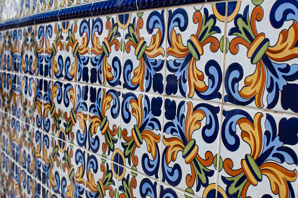 La Palma, Spain - December 03 2013 : Vibrant ceramic tiles in La Palma highlight local craftsmanship and the cultural heritage of the Canary Islands.