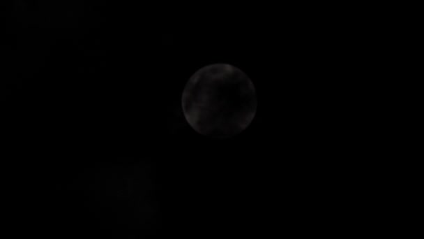 Piękny Księżyc Jasno Oświetla Nocne Niebo Przez Chmury Chmury Przechodzące — Wideo stockowe