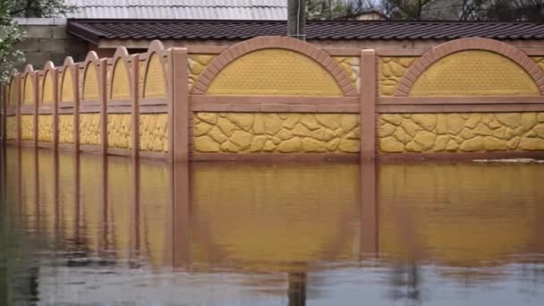 Viviendas Inundadas Derrame Ríos Inundación Por Inundación Inundación Primavera Pequeño — Vídeo de stock