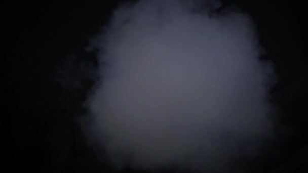 白い煙か霧が黒いスクリーンを満たします モダンでクラシックなブラックとホワイトスタイル 黒い背景に水蒸発する — ストック動画