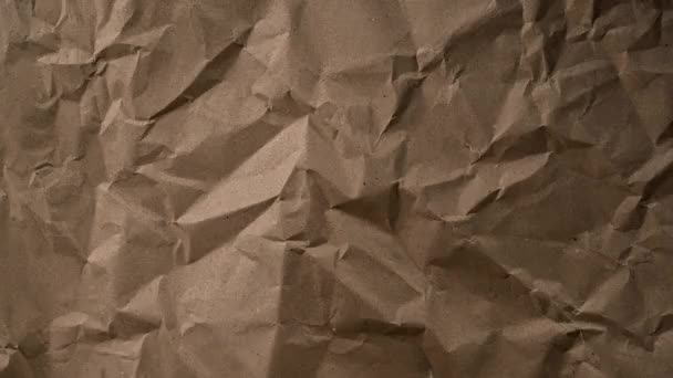 Animace Zmačkaného Papíru Pohybujícího Snímek Snímku Struktura Vrásčitého Papíru Pohybuje — Stock video