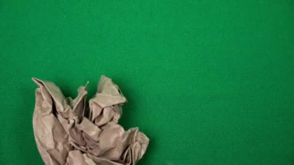 Анимирование Складывающейся Ремесленной Бумаги Стоп Кадр Зеленом Экране Хромакей Переход — стоковое видео