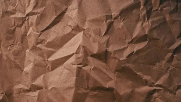 Animáció Összegyűrt Kézműves Papír Mozgó Kockáról Kockára Gyűrött Papír Textúrája — Stock videók