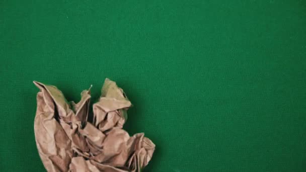 Animacja Składanego Papieru Rzemieślniczego Zamrożenie Ramki Zielonym Ekranie Chromakey Przejście — Wideo stockowe