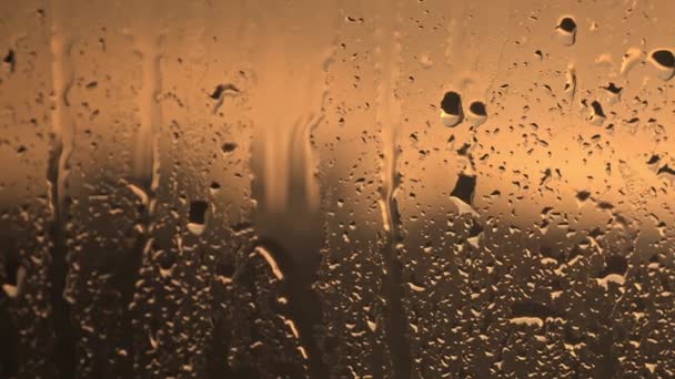 Serene Twilight Scene Rain Caresses Glass Each Droplet Reflecting Fading — Stock Video