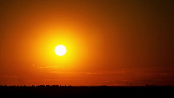 Проміжок Часу Заходу Сонця Помаранчеве Золоте Сонце Хмарному Небі Хмари — стокове відео