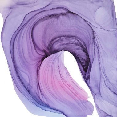 İç mekan için alkol mürekkebi ve soyut mor arkaplan tasarımlı el yapımı resim