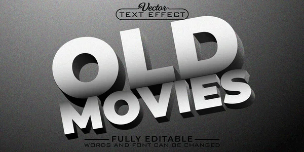 Gürültü Eski Filmler Vektör Düzenlenebilir Metin Efekti Şablonu