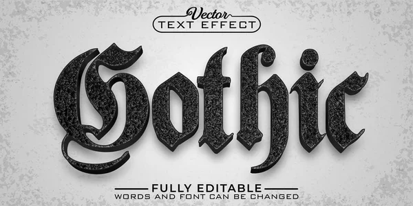Korku Kara Gotik Vektörü Düzenlenebilir Metin Efekti Şablonu