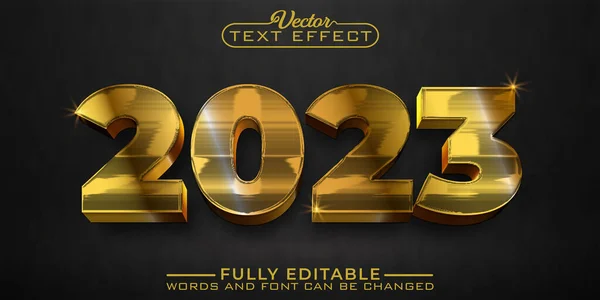 Altın 2023 Vektör Düzenlenebilir Metin Efekti Şablonu