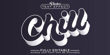 Retro Chilll Vector Editable Text Effect Template clipart