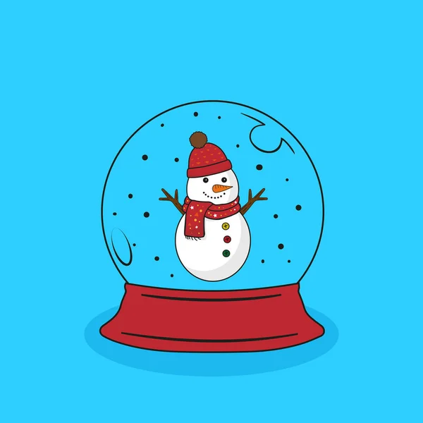 Cartoon Snowman Vector Bewerkbare Kleurrijke Tekening Illustratie — Stockvector