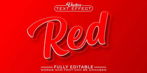 Plantilla Efecto Texto Editable Vectorial Rojo Color Dibujos Animados — Vector de stock