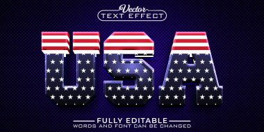 USA Flag Vektör Düzenlenebilir Metin Efekti Şablonu