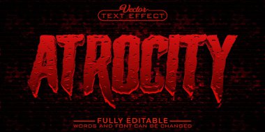 Red Acrocitys Vector Editable Text Effect Template clipart