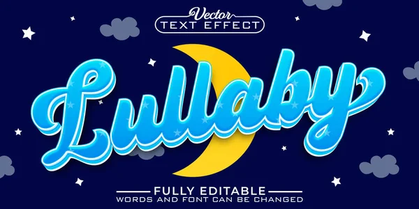 Cartoon Blue Lullaby Vector Editable Text Effect Template — Stock Vector