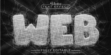 Spider Web Vector Editable Text Effect Template