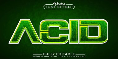 Yeşil Tehlike Asit Vektörü Düzenlenebilir Metin Efekti Şablonu