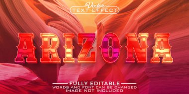Arizona Kanyonu Vektör Düzenlenebilir Metin Efekti Şablonu