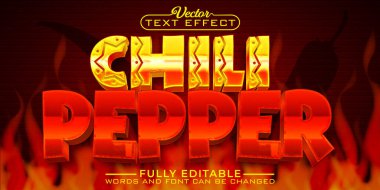 Hot Chili Pepper Vektör Düzenlenebilir Metin Efekti Şablonu