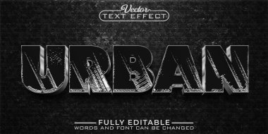 Eskimiş Şehir Vektörü Düzenlenebilir Metin Efekti Şablonu