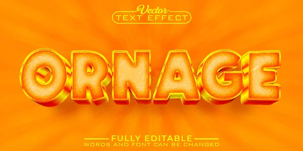 Cartoon Orange Vector Bewerkbaar Tekst Effect Template — Stockvector