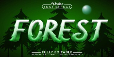Çizgi Orman Vektörü Düzenlenebilir Metin Efekti Şablonu