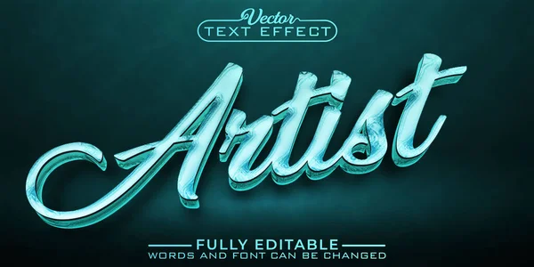 Turquoise Luxury Artist Vector Editable Text Effect Template — Stock Vector