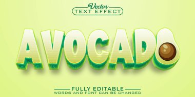 Çizgi film Avacado Vektör Düzenlenebilir Metin Efekti Şablonu