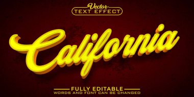 Klasik California Vektör Düzenlenebilir Metin Efekti Şablonu