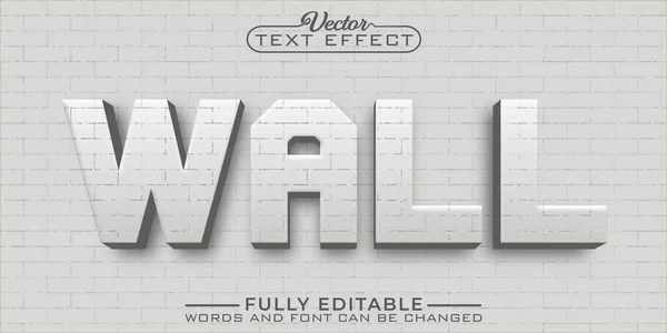 Plantilla Efecto Texto Editable Vectorial Pared Ladrillo — Vector de stock