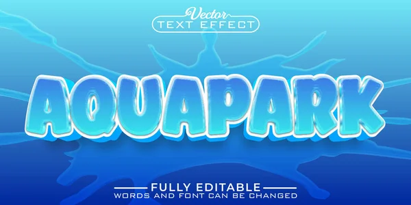 Desenhos Animados Aquapark Vector Editável Texto Efeito Template — Vetor de Stock