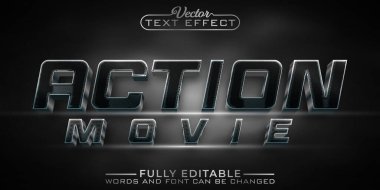 Koyu Sinema Eylemi Film Vektörü Düzenlenebilir Metin Efekti Şablonu